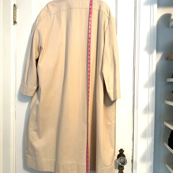 7115 by Szeki Pockets Long Coat, Sand Beige, XS/S, EUC - Picture 8 of 13